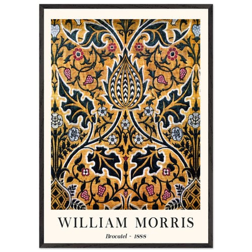 Artfulprints Poster met Lijst William Morris - Brocatel 1888   - 70x100 cm - Goud