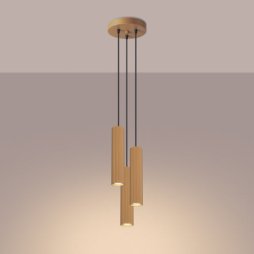 Sollux Lighting Hanglamp KARBON 3P goud - 19,5x19,5x108cm