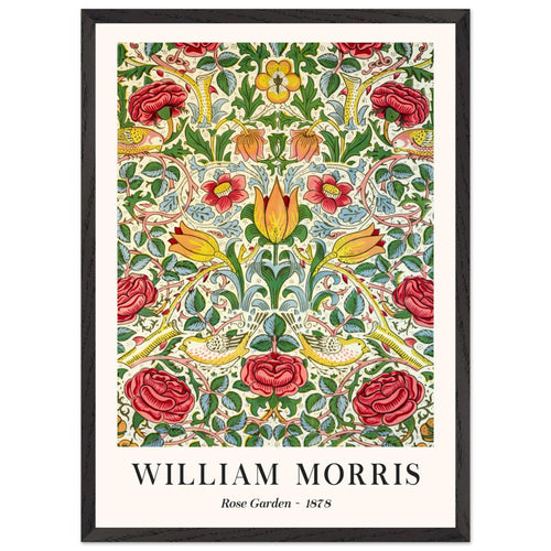 Artfulprints Poster met Lijst William Morris - Rose garden 1878   - 50x70 cm - Groen