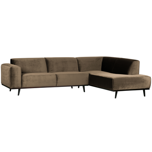 WOOOD hoekbank rechts Statement - Fluweel - Taupe - 77x274x210