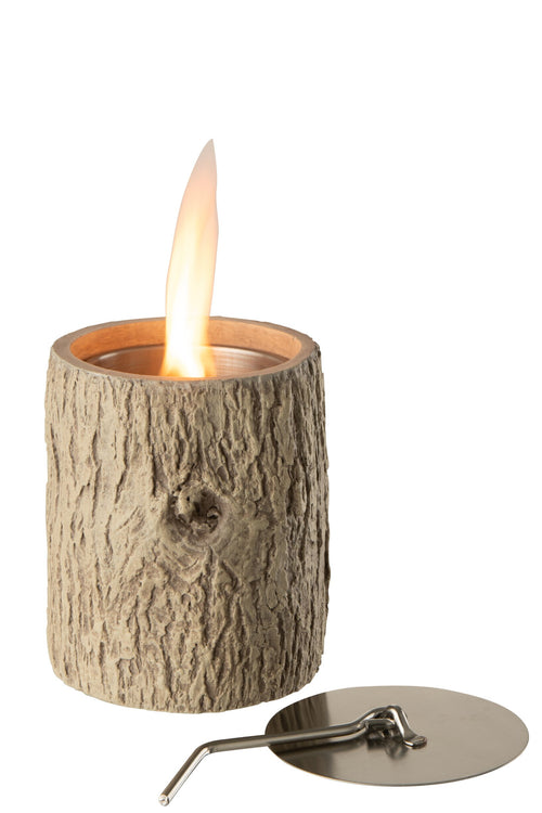 J-Line vuurschaal Trunk Rond - cement - bruin