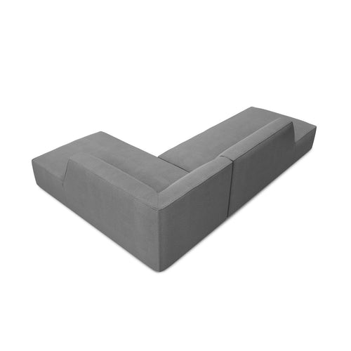 Cosmopolitan Design - Modulaire hoekbank rechts Siena 4-zits, structurele stof grijs - 180x273x69cm
