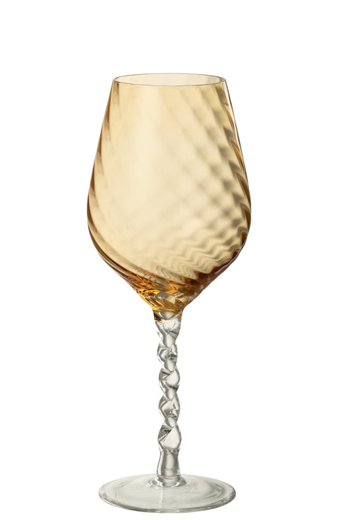 J-Line wijnglas Gestreept - glas - bruin - vtwonen shop