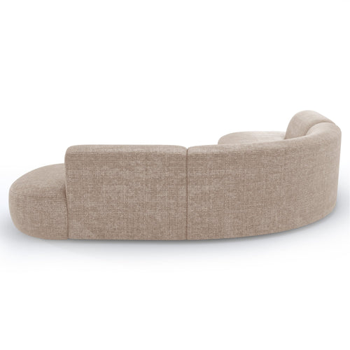 Premium Interiors - Hoekbank WONDER - gewaafd fluweel beige 90cm