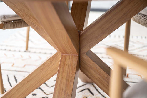 Lowland tafel - Ø120 cm - light teaklook - Centostone Napoli sand - vtwonen shop