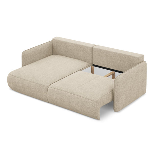 LaMiaSofa hoekbank links Palermo - chenille stof - donkerbeige - 207x148x86