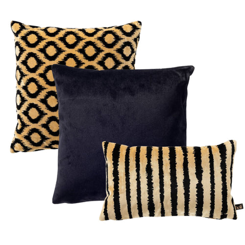 KUSSENSET | 3-delig | Celeste Design | zwart | Hoii | inclusief veren binnenkussens