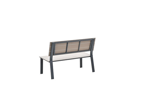 Jondal parkbank - carbon black - light teak Vironwood - L125 cm