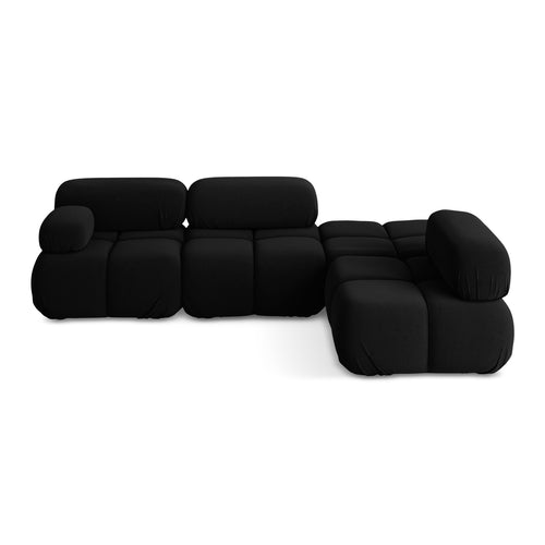 LaMiaSofa hoekbank rechts Sanremo - velours - zwart - 285x190x70
