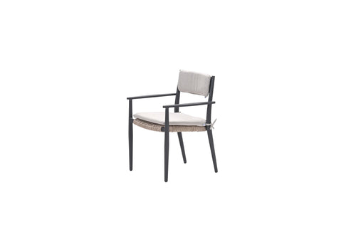 Garden Impressions Parijs tuinstoelen set van 4 – carbon black / desert sand