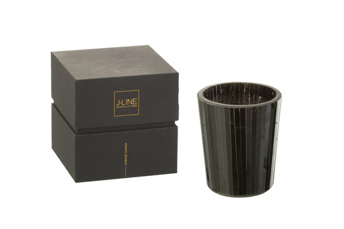J-Line geurkaars Noa - Spicy Twilight - glas - zwart - medium - 55U