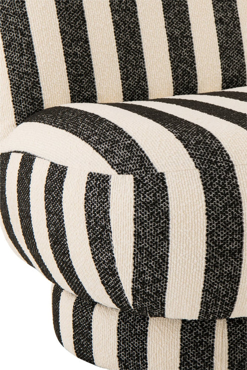 J-Line loungestoel Gestreept - textiel - zwart/gebroken wit