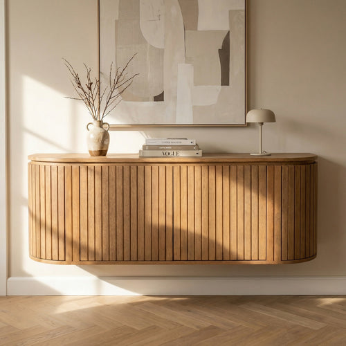 Giga Meubel Dressoir Minke - Naturel Hout - 130cm - Zwevend