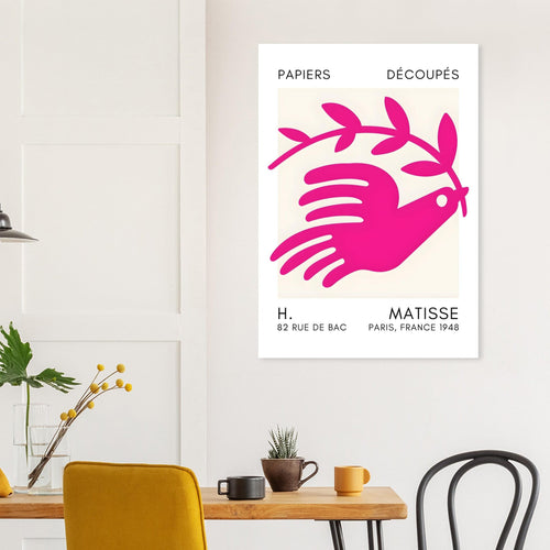 Artfulprints  Matisse - Peace dove pink   poster 70x100 cm - vtwonen shop