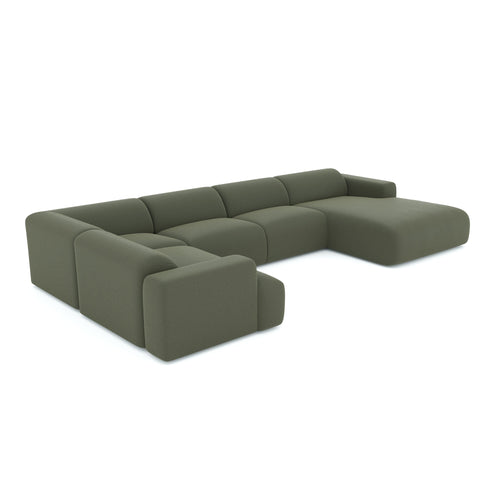 Sia Home - Panoramische bank MYRA - kruisweefsel olijfgroen 354cm