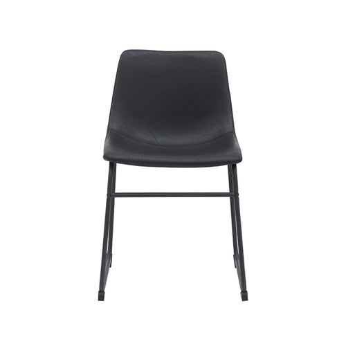 LABEL51 Eetkamerstoel Risto - Zwart PU-Leer - Set van 2