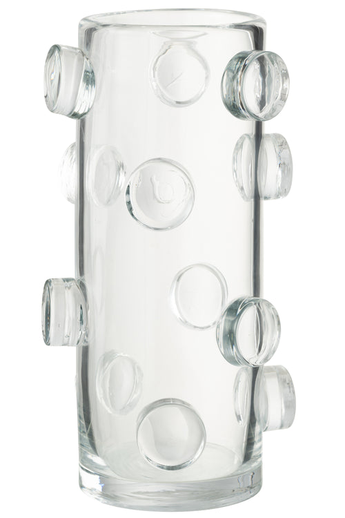 J-Line vaas Pebbles - glas - transparant - large - 36 cm hoog - vtwonen shop