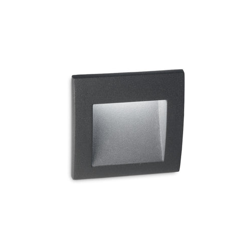 LED Buiten Vierkante Inbouw Wandlamp Antraciet IP65, 3000K