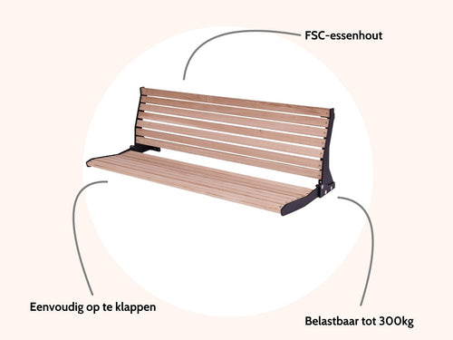 MaximaVida opklapbare gevelbank Jordaan met rugleuning 100 cm - vtwonen shop