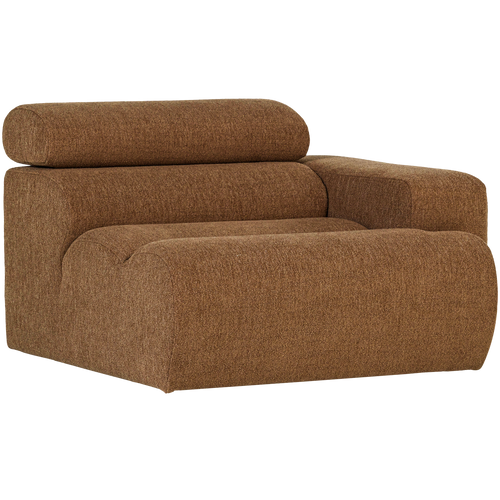 WOOOD 1-zits element bank arm rechts Novi - Polyester - Karamelbruin - 86x109x113