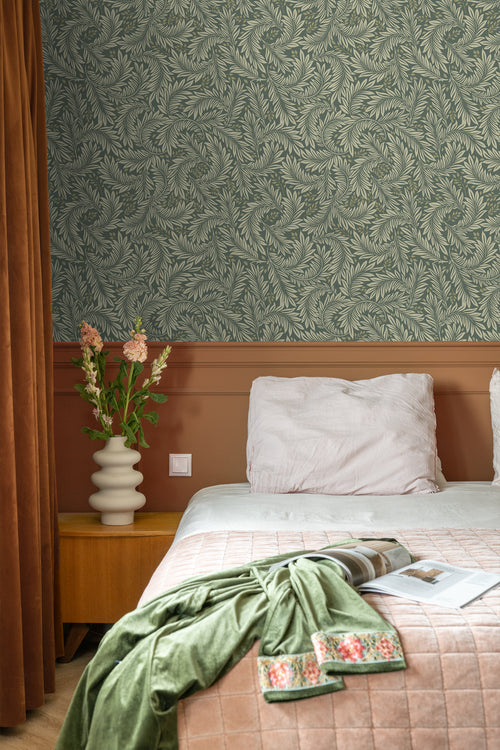 ESTAhome behang bladeren donkergroen - 50 x 900 cm - 131143 - vtwonen shop