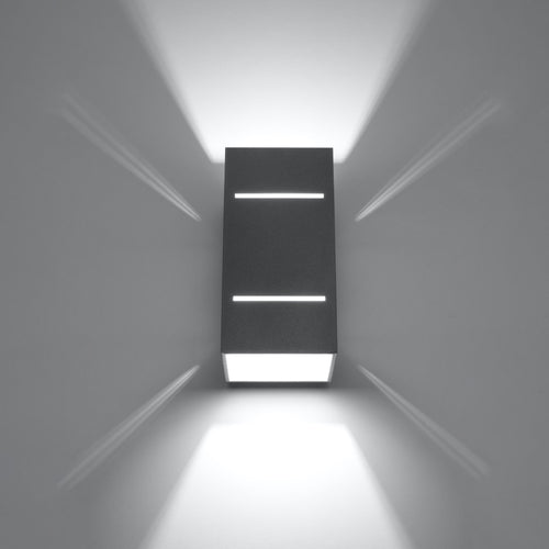 Sollux Lighting Wandlamp BLOCCO grijs - 10x12x20cm