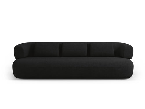 Micadoni Bank Jenny 4-zits, boucle, zwart - 90x226x73cm