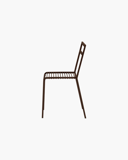 noo.ma Oto Chair - stalen tuinstoel Cocoa Brown, licht en duurzaam