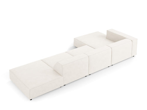 Cosmopolitan Design linker hoekbank Arendal 5-zits, chenille met ribbeleffect, ivoor - 166x341x70cm