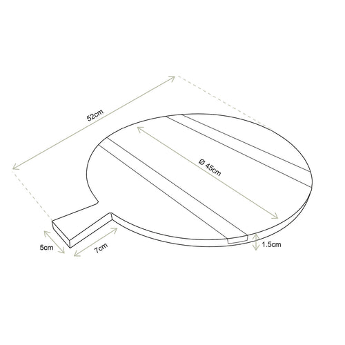 vtwonen Dienblad met handvat - Hout - Zwart - 52x45,1cm - vtwonen shop