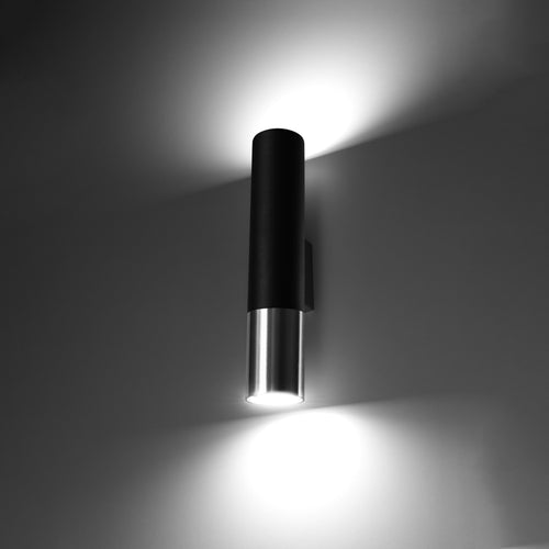 Sollux Lighting Wandlamp LOOPEZ zwart/chroom - 6x8x29cm