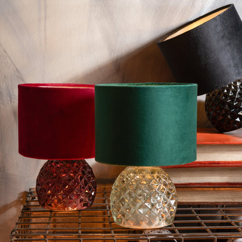 J-Line tafellamp - glas - lichtgroen - LED lichtjes