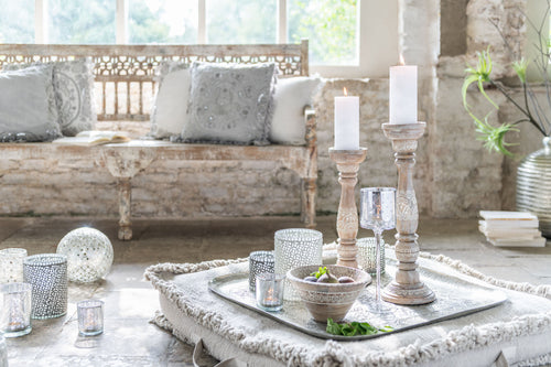 J-Line kussen Marokkaanse Randen - velvet - grijs - vtwonen shop