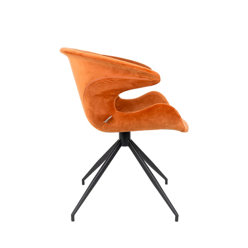 Zuiver Mia Eetkamerstoelen Armleuning Oranje - Set van 2