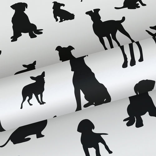 ESTAhome behang honden zwart wit - 50 x 900 cm - 139332