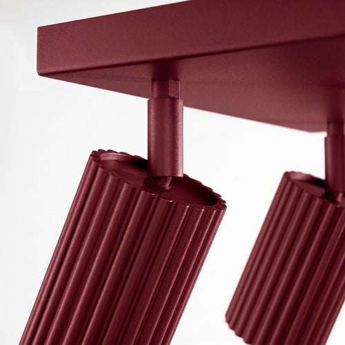 Sollux Lighting Plafondlamp KARBON 4 bordeaux - 25x25x16,5cm
