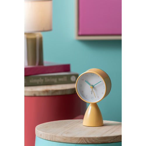 Karlsson wekker Funky Vibes - geel - 7.8x7.8x13.3cm