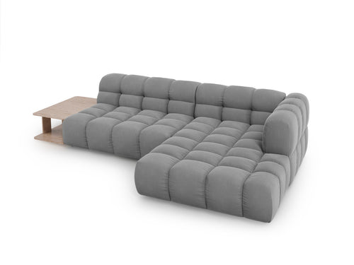 Cosmopolitan Design Modulaire hoekbank rechts Sky 4-zits, flueel, lichtgrijs - 162x297x70cm