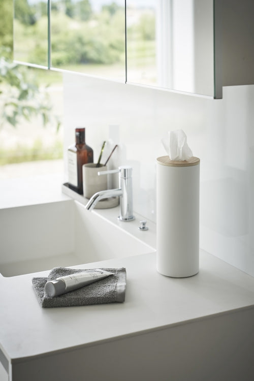 Yamazaki Tissuebox Rond - Rin - Wit