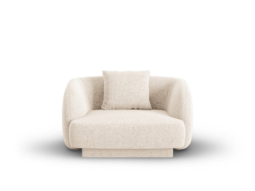 Cosmopolitan Design Fauteuil Tulum chenille, lichtbeige - 90x103x70cm
