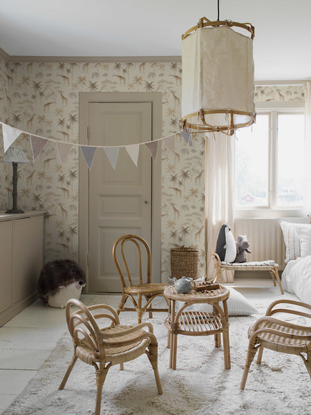 Borastapeter behang jungle dieren beige - 53 cm x 10.05 m - 660622 - vtwonen shop