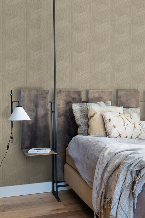 Origin Wallcoverings eco-texture vliesbehang grafisch 3D motief beige - 50 x 900 cm - 347942 - vtwonen shop