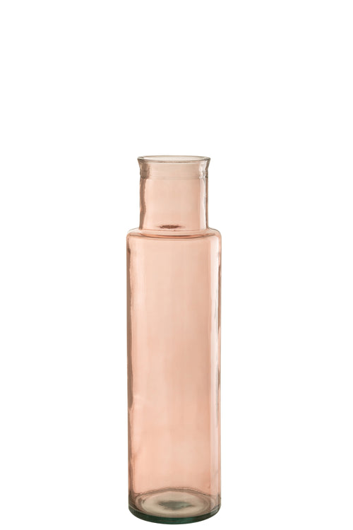 J-Line vaas Cilinder - glas - lichtroze - medium - 54.5 cm hoog