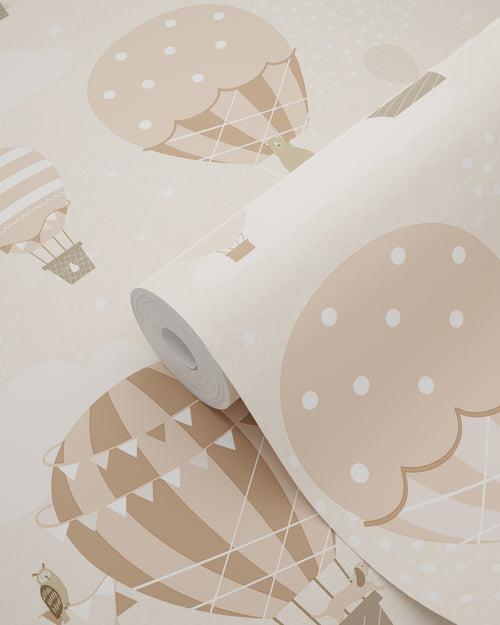 ESTAhome behang luchtballonnen licht terracotta - 50 x 900 cm - 131346 - vtwonen shop