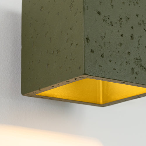 Sollux Lighting Wandlamp QUAD beton olijfgroen - 10x12x10cm