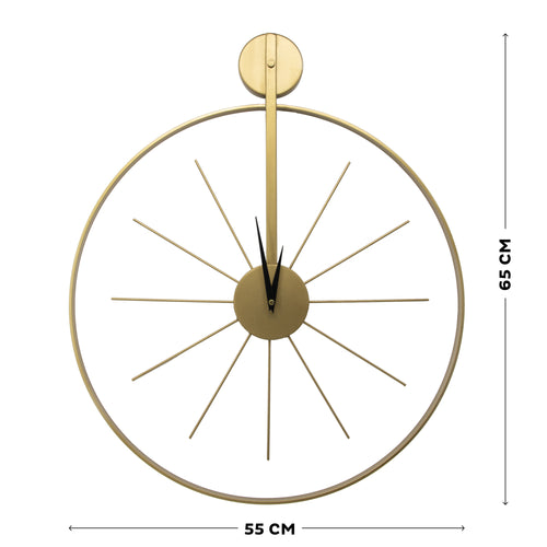 Art for the Home Klok - Luxe Gouden Ronde Hangende Klok - 55cm x 65 cm - vtwonen shop