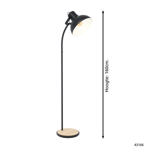 EGLO vloerlamp Lubenham - e27 - 160 cm - zwart, bruin - vtwonen shop