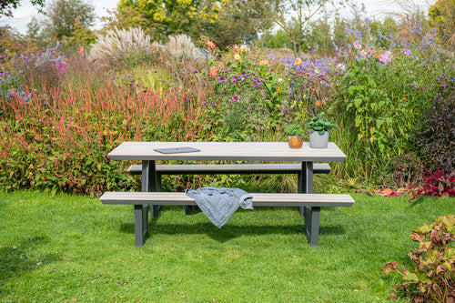 Bell picknick set - 200x178 cm - carbon black - light teak vironwood