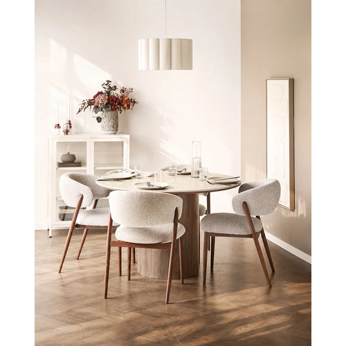 Artichok Dana houten eettafel met keramiek blad donkerbruin - Ø120 x 75 cm