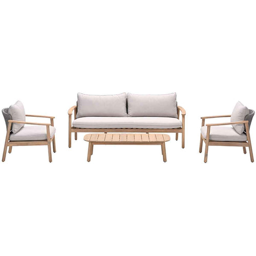 Eclipse loungeset - 4-dlg.-acaciahout met white wash - sand